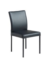 Livetastic Stuhl , Cappuccino , Metall, Leder , Echtleder , B&uuml;ffelleder , eckig , 45.5x86x57.5 cm , Esszimmer, St&uuml;hle, Lederst&uuml;hle