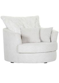CARRYHOME Sessel , Weiss , Metall , F&uuml;llung: Polyester, Schaumstoffflocken,Polyester, Schaumstoffflocken , 115x72x115 cm , Sitzfl&auml;che 360&deg; drehbar , Wohnzimmer, Sessel, Sessel