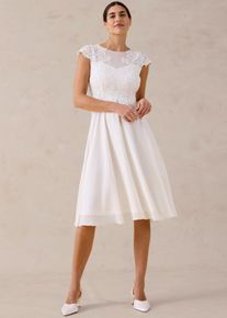Brautkleid mit Spitze in weiss, Gr&ouml;sse 44, bonprix
