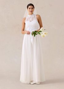 Brautkleid aus T&uuml;ll und Spitze in weiss, Gr&ouml;sse 40, bonprix