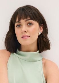 Ohrstecker in geh&auml;mmertert Opik in silber, Gr&ouml;sse Onesize, bonprix