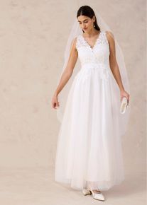 Brautkleid aus T&uuml;ll und Spitze in weiss, Gr&ouml;sse 48, bonprix