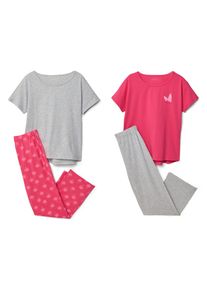 Tchibo - 2 Kinder-Kurzarm-Pyjamas - Gr. 146/152 - grau