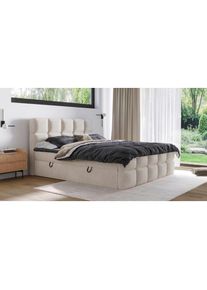 Xora Boxbett , Beige , Kunststoff , H3 , 160x200 cm , Bettkasten, Stoffauswahl, Topper durchgehend, In verschiedenen Gr&ouml;ssen erh&auml;ltlich, Box mit integrierter Matratze , Schlafzimmer, Betten, Doppelbetten