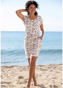 Beach Time Witt Damen Jerseykleid, beige-creme-bedruckt, Gr&ouml;&szlig;e 36, 65% Baumwolle, 35% Polyester