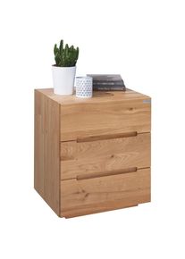 Valnatura Nachttisch , Eichefarben , Holz , Wildeiche , massiv , 3 Schublade(n) Schubladen , 50x60x40 cm , Typenauswahl, Soft-Close-System , Schlafzimmer, Nachttische