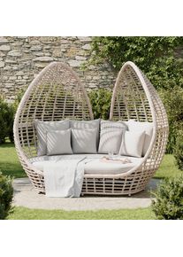 Ambia Garden Sonneninsel , Beige , Metall, Kunststoff, Textil , F&uuml;llung: Schaumstoff , 218x175x168 cm , grosse Liegefl&auml;che , Gartenm&ouml;bel, Loungem&ouml;bel, Sonneninseln