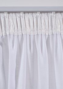 Voilage &agrave; rayures brod&eacute;es (1 pce) en blanc145x130 cm, bonprix