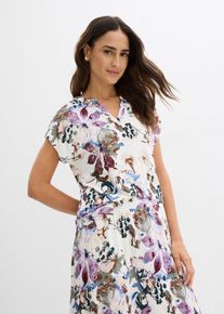 Kurzam-Tunika aus flie&szlig;ender Viskose in beige, Gr&ouml;sse 44/46 (L), bonprix