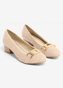 Jana Komfort-Pumps in bequemer Weite in beige, Gr&ouml;sse 42, bonprix