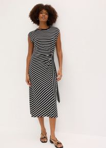 Jerseykleid mit Drapierung in schwarz, Gr&ouml;sse 44/46 (L), bonprix