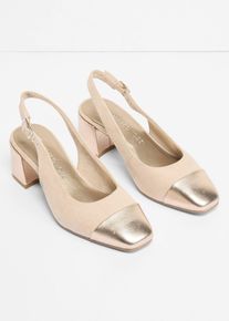 bonprix Marco Tozzi Slingpumps mit Blockabsatz in beige, Gr&ouml;sse 40, Marco Tozzi