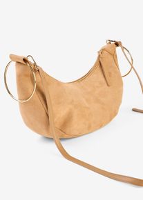 Umh&auml;ngetasche mit Metallringgriffen in beige, Gr&ouml;sse 17x36 cm, bonprix