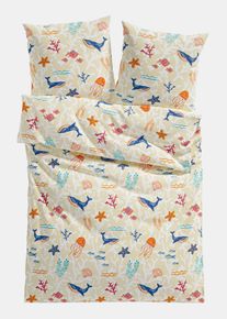 Parure de lit en linon en beige135x200 cm, 100% coton, Couleur/Motif: cr&egrave;me, bonprix