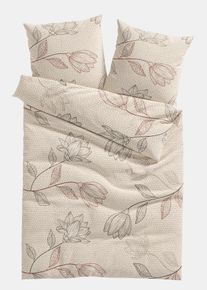 Parure de lit en linon en beige135x200 cm, 100% coton, Couleur/Motif: cr&egrave;me, bonprix