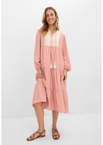 Midikleid aus softem Viskose-Mix in rosa, Gr&ouml;sse 48, bonprix