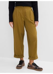 Ballon Hose aus reiner Baumwolle in gr&uuml;n, Gr&ouml;sse 42, bonprix