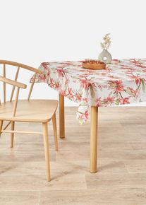 Tischdecke mit Blumen Druck wasserabweisend in pink, 130x160 cm, bonprix