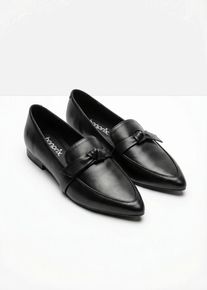 Loafer mit Schleife in schwarz, Gr&ouml;sse 42, bonprix