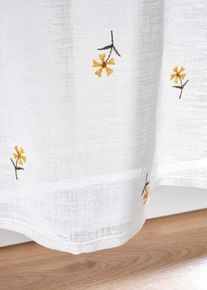Brise-bise brod&eacute; en blanc30x90 cm, Couleur/Motif: blanc/jaune, bonprix