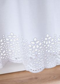 Brise-bise en coton avec bordure en broderie anglaise en blanc30x90 cm, 100% coton, bonprix