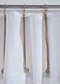 Voilage (1 pce) avec anneaux en blanc145x130 cm, bonprix