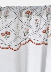 Brise-bise brod&eacute; en coton en beige30x90 cm, 100% coton, Couleur/Motif: beige/rose/vert, bonprix