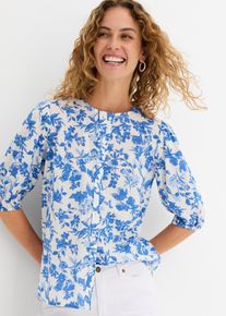 Bluse aus reiner Baumwolle in weiss, Gr&ouml;sse 54, 100% Baumwolle, bonprix