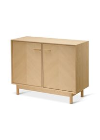 Tchibo - Buffet en bois de fr&ecirc;ne avec fa&ccedil;ades &agrave; portes d&eacute;coratives - marron