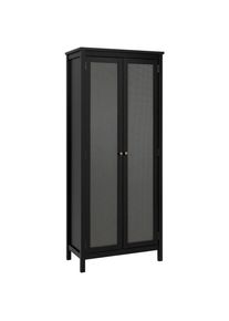 Mid.you Mehrzweckschrank , Schwarz , Metall , 5 F&auml;cher , 80x187x40 cm , stehend , Garderobe, Garderobenschr&auml;nke