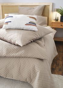 Lot de 2 housses de coussin &agrave; surpiq&ucirc;re moderne en marron40x40 cm, Couleur/Motif: marron clair, bonprix