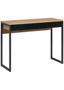 Mid.you Schreibtisch , Schwarz, Eichefarben , Metall, Holzwerkstoff , 2 Schublade(n) Schubladen , rechteckig , U-Form , 40x76x101.6 cm , B&uuml;rom&ouml;bel, Schreibtische, B&uuml;rotische