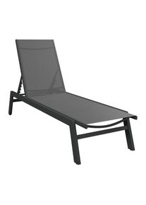 Ambia Garden Sonnenliege , Anthrazit , Metall, Textil , 55x92x164 cm , R&uuml;ckenlehne verstellbar , Gartenm&ouml;bel, Gartenliegen, Sonnenliegen