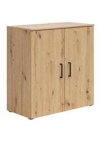Kommode , Eiche Artisan , Kunststoff , 2 F&auml;cher , 80x83x40 cm , FSC MIX , Typenauswahl, Beim&ouml;bel erh&auml;ltlich, stehend, h&auml;ngend , Kleinm&ouml;bel, Kommoden, Kommoden