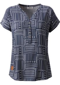 Damen Druckbluse aus reiner Viskose marine-ecru-gemustert