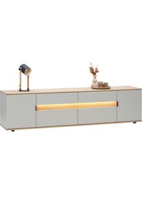 Dieter Knoll Collection Dieter Knoll Lowboard , Eichefarben, Hellgrau , Metall , CHF 225.&ndash; , Asteiche , furniert , 2 F&auml;cher , 2 Schublade(n) Schubladen , 225.6x54.2x48 cm , Typenauswahl, Beim&ouml;bel erh&auml;ltlich, in verschiedenen Holzdekoren erh&auml;ltlich , Wohnzimmer, Wohnw&auml;nde, Wohnwand- Serien