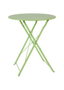 Gartentisch , Gr&uuml;n , Metall , Uni , rund , X-Form , 70 cm , klappbar, platzsparend , Gartenm&ouml;bel, Gartentische, Klapptische