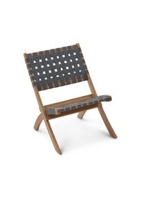 Tchibo - Zusammenklappbarer Gartensessel mit Gurtgeflecht - 55x74,5x77,7cm - grau - Akazienholz / Stahl / Polypropylen