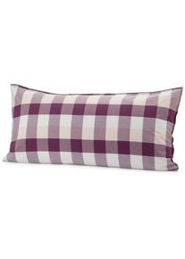 lavie home Kopfkissenbezug Baumwolle kariert Aubergine 40 &times; 80 cm