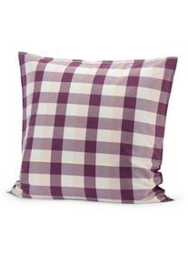 lavie home Kopfkissenbezug Baumwolle kariert Aubergine 80 &times; cm