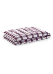 lavie home Bettbezug Baumwolle kariert Aubergine 155 &times; 220 cm