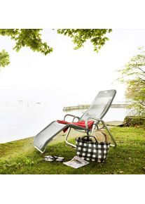 Acamp Sonnenliege , Grau , Metall, Textil , 52x39x137 cm , wetterbest&auml;ndig, UV-best&auml;ndig, lichtecht, klappbar , Gartenm&ouml;bel, Gartenliegen, Sonnenliegen