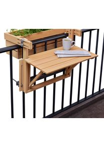 Tchibo - Jardini&egrave;re pour balustrade de balcon avec tablette rabattable - marron