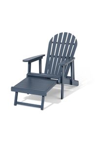 Tchibo - Fauteuil de relaxation Adirondack avec repose-pieds extensible - bleu