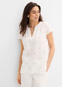 Musselin-Tunika in weiss, Gr&ouml;sse 44, 100% Baumwolle, bonprix