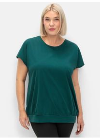 sheego Witt Damen Funktionsshirt mit Cut-out im Nacken, petrol, Gr&ouml;&szlig;e 44/46, 73% Baumwolle, 27% Polyester
