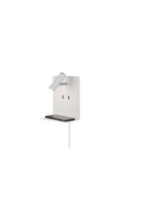 Trio Leuchten Led-Wandleuchte , Weiss , Metall , warmweiss, tageslichtweiss , 16x20 cm , getrennt schaltbar, USB-Anschluss zum Laden von Smartphones , Lampen & Leuchten, Innenbeleuchtung, Wandleuchten, Wandlampen