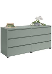 CARRYHOME Sideboard , Graugr&uuml;n , Kunststoff , 6 Schublade(n) Schubladen , 160.1x78.9x48 cm , Beim&ouml;bel erh&auml;ltlich, in verschiedenen Holzdekoren erh&auml;ltlich , Kleinm&ouml;bel, Kommoden, Sideboards
