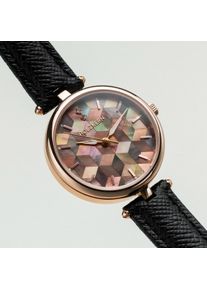 Holzkern; Holzuhr Mirrormaze (Perlmutt/Ros&eacute;), Damen, Naturholz