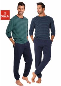 Le Jogger Witt Herren Pyjama, petrol, marine, Gr&ouml;&szlig;e 44/46, 100% Baumwolle